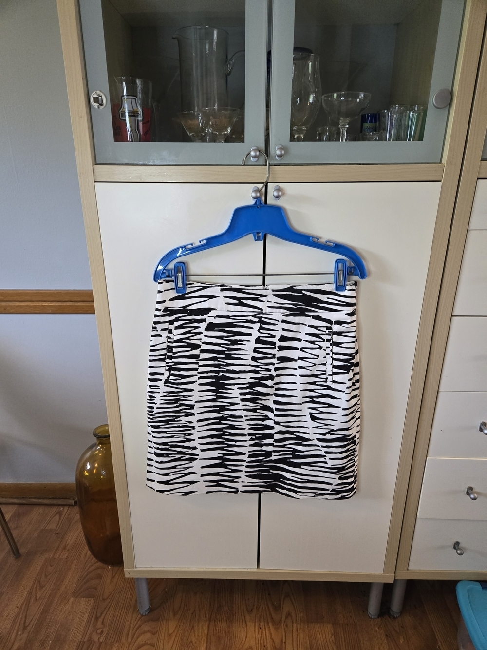 Banana Republic Black and White Zebra-Pattern Mini Skirt